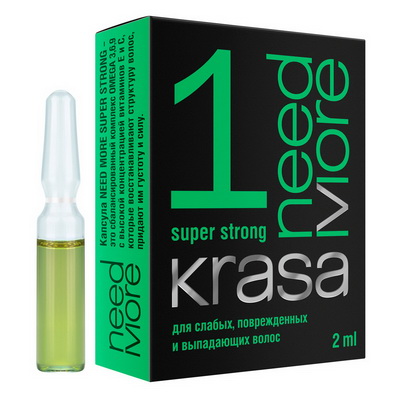 Капсула «KRASA NEED MORE №1 Super Strong» для слабых, поврежденных и выпадающих волос