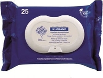 Клоран (Klorane) Салфетки успокаивающие для снятия макияжа с экстрактом василька 25 шт.