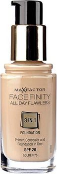 MAXFACTOR Тональная основа FACEFINITY ALL DAY FLAWLESS 3-in-1 №75