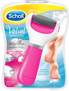 Scholl Электрическая роликовая пилка с роликом из бриллиантовой крошки (экстра жесткая) розовая