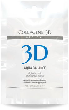 Коллаген 3Д AQUA BALANCE Альгинатная маска для лица и тела с гиалуроновой кислотой 30 г