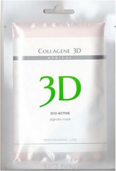 Коллаген 3Д Q10-ACTIVE Альгинатная маска для лица и тела с маслом арганы и коэнзимом Q10 30 г