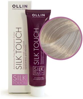 Ollin Silk Touch 10/8 светлый блондин жемчужный Безаммиачный стойкий краситель для волос 60мл