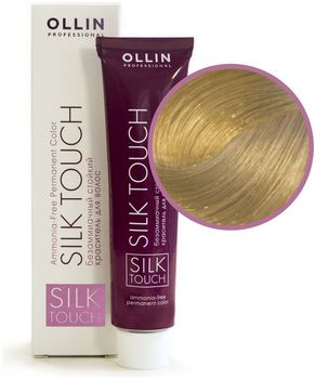 Ollin Silk Touch 10/0 светлый блондин Безаммиачный стойкий краситель для волос 60мл