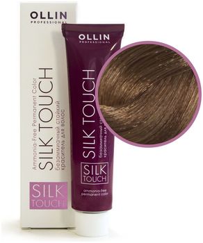 Ollin Silk Touch 8/72 светло-русый коричнево-фиолетовый Безаммиачный стойкий краситель для волос 60мл