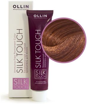 Ollin Silk Touch 7/43 русый медно-золотистый Безаммиачный стойкий краситель для волос 60мл