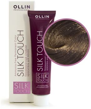 Ollin Silk Touch 6/1 темно-русый пепельный Безаммиачный стойкий краситель для волос 60мл