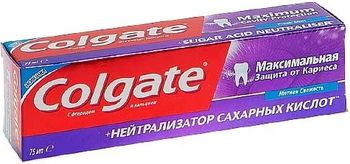 Колгейт Зубная паста Максимальная защита от кариеса + Нейтрализатор сахарных кислот 75мл