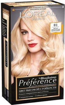 Loreal Preference краска для волос 01 Блондиссим светло-светло русый натуральный