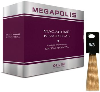 Ollin MEGAPOLIS 9/3 блондин золотистый 3х50мл Безаммиачный масляный краситель для волос