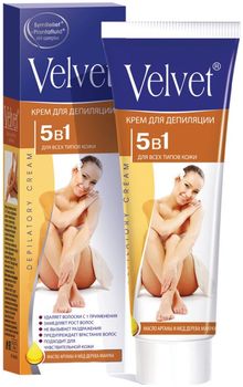 Velvet крем для депиляции 5в1 увлажняющий, замедляющий рост и против врастающих волос 100 мл