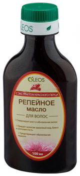Олеос масло репейное косметическое с экстрактом красного перца 100мл