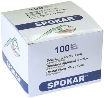 Spokar Dental flos flex picks Набор зубочисток с зубной нитью в пластиковом пакете 50шт