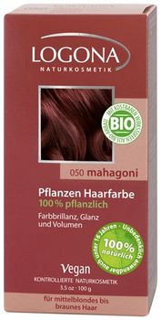 LOGONA растительная краска для волос 050 махагон коричневато-красный 100g