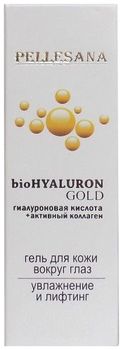 Pellesana biohyaluron gold гель с гиалуроновой кислотой активным коллагеном и золотом для кожи вокруг глаз 15 мл