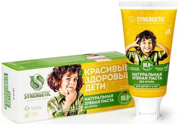 Synergetic Паста зубная для детей с экстрактами липы и ромашки 50г