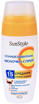 SunStyle молочко-спрей солнцезащитное SPF-15 125мл
