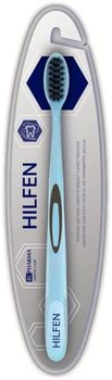 BC Pharma Хилфен зубная щетка средней жесткости с черной щетиной голубая