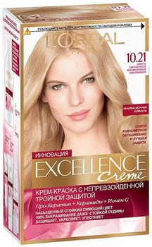 Loreal Excellence Краска для волос тон 10.21 Светло-светло русый перламутровый осветляющий