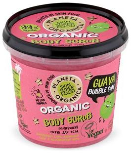 Планета органика Skin Super Food Скраб для тела Guava bubble gum полирующий 485мл