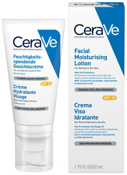 CeraVe Лосьон увлажняющий для нормальной и сухой кожи лица SPF25 52 мл