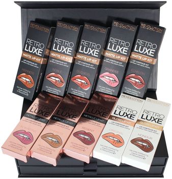 Makeup Revolution Набор для макияжа Retro Luxe Lip Vault
