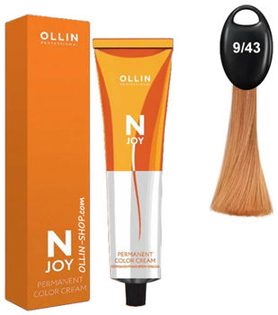 Ollin N-JOY 9/43 блондин медно-золотистый перманентная крем-краска для волос 100мл
