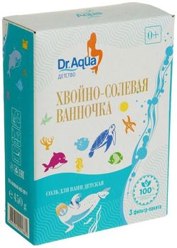 Dr.Aqua соль для ванн детская Хвойно-солевая ванночка кедр пихта сосна 150г N3 фильтр-пакет