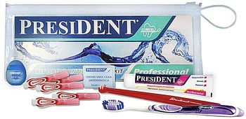 Президент Брекет-набор: зубая щетка ортодонтическая, щетка малопучковая, фитофлосс, ершики межзубные, воск в полосках