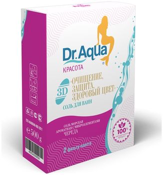 Dr.Aqua Соль Морская ароматная с микроэлементами Череда Dr.Aqua 500г (2 фильтр-пакета)