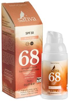 Sativa Крем солнцезащитный с тонирующим эффектом №68 Rose Beige SPF 30 30 мл