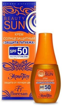 Floresan Beauty sun Солнцезащитный крем Защита татуажа SPF50 75мл