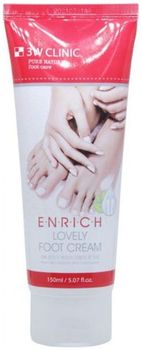 3W Clinic Крем для ног enrich lovely foot treatment 150мл