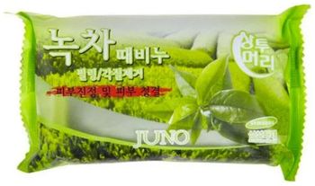 Juno Мыло с отшелушивающим эффектом с зеленым чаем 150гр