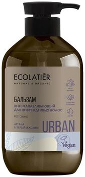 Ecolatier Urban Бальзам Восстанавливающий для поврежденных волос аргана и белый жасмин 400 мл