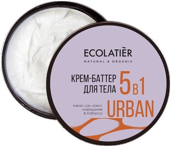 Ecolatier Urban Крем-баттер для тела 5 в 1 какао ши кокос макадамия бабассу 380 мл