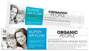 Organic people Зубная паста Super Air Flow безопасное отбеливание 100 мл