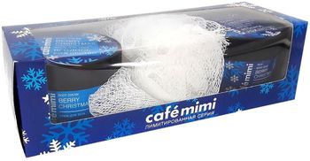 Cafe mimi набор женский Ягодное рождество мыло для душа 110мл + крем для тела 110мл + мочалка
