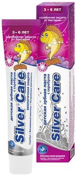 Silver Care зубная паста для девочек с серебром 3-6л 50мл