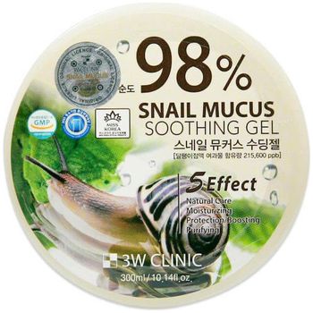 3W Clinic Гель универсальный Улиточный муцин Snail Soothing Gel 98% 300мл