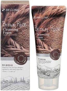 3W Clinic Пенка для умывания натуральная Коричневый рис Brown Rice Foam Cleansing 100мл