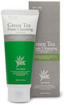 3W Clinic Пенка для умывания Зеленый чай Green Tea Foam Cleansing 100мл