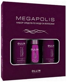 Ollin MEGAPOLIS Набор: Шампунь на основе черного риса 200мл + Активный комплекс 7в1 30мл
