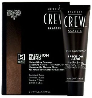 American Crew Precision Blend Краска для седых волос натуральный 4/5 3*40мл
