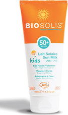 Детское солнцезащитное молочко для лица и тела spf 50+ biosolis