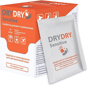 Салфетка разового применения sensitive упаковка dry dry