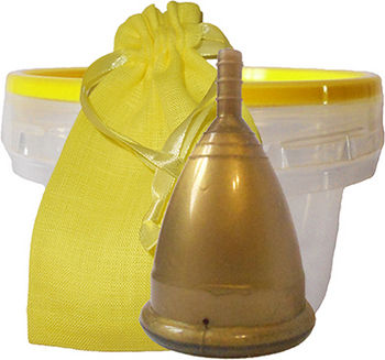 Бронзовая менструальная капа в контейнере (размер l) cuplee
