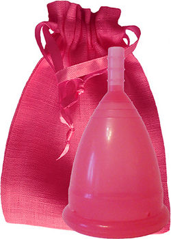 Темно-розовая менструальная чаша в мешочке (размер s) cuplee