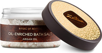 Ароматическая соль для ванн "ритуал восстановления" с органическим маслом арганы для упругости кожи зейтун