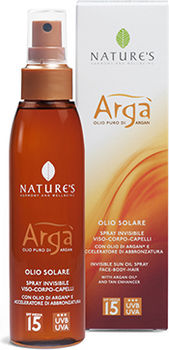 Arga масло спрей для лица, тела и волос spf-15 с арганой и эсхансером nature's
